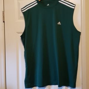 Adidas Sleeveless Top, Hunter Green-Size 2X